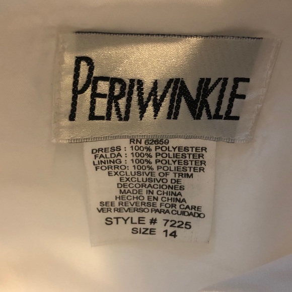 Vintage Periwinkle White Dress w/Attach Jacket 14 - Picture 10 of 11